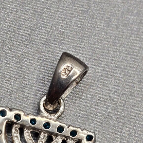 925 Sterling Silver Messianic‑Style Pendant 2" Star Menorah Fish Symbol 3.88g - Picture 7 of 9